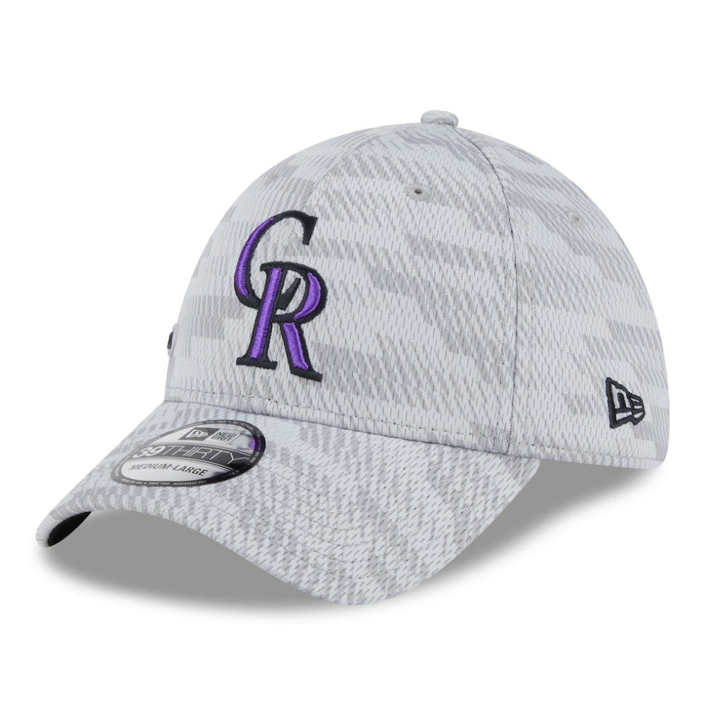 Colorado Rockies New Era 2025 MLB Clubhouse 39THIRTY Flex Hat - Gray Hats