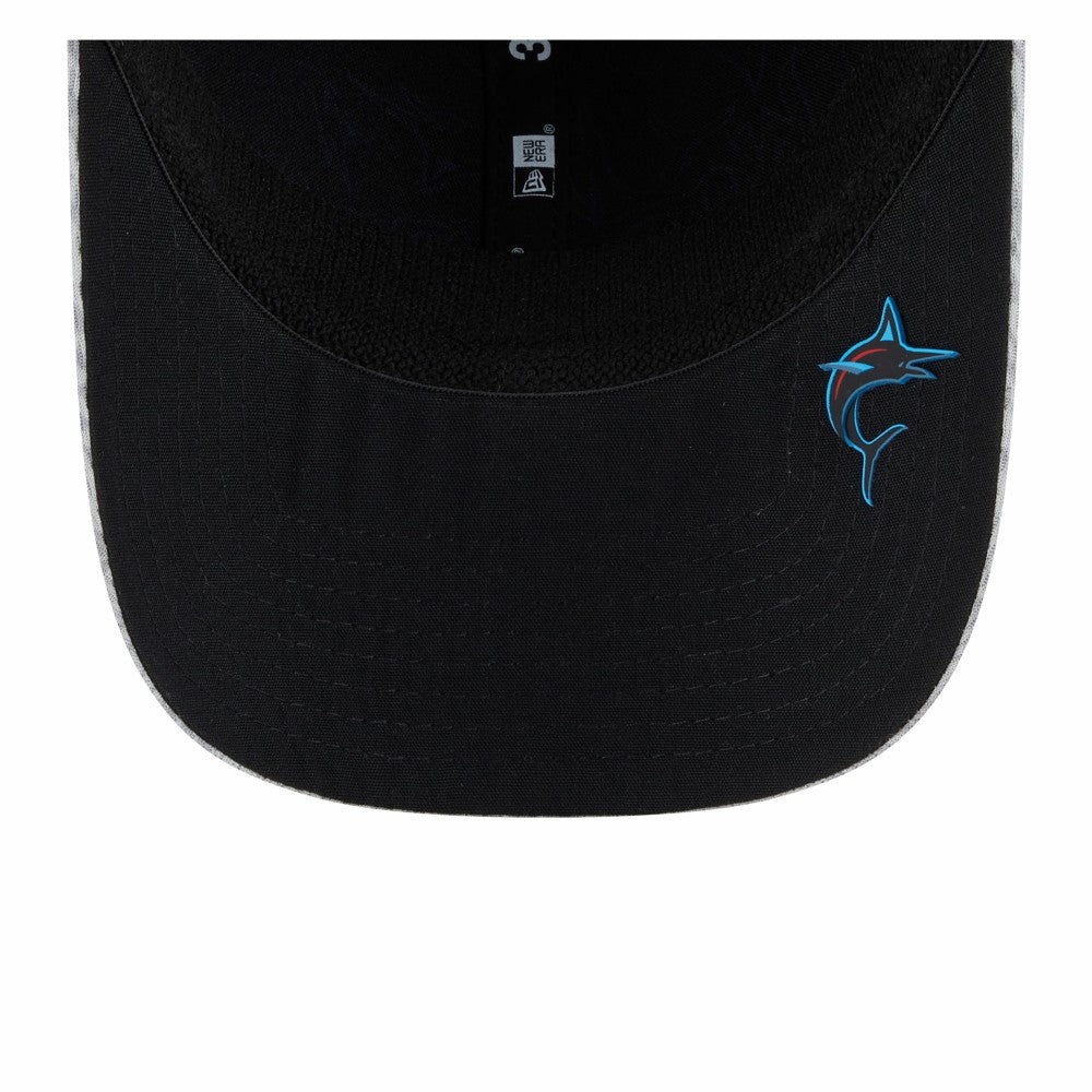 Miami Marlins New Era 2025 MLB Clubhouse 39THIRTY Flex Hat - Gray Hats
