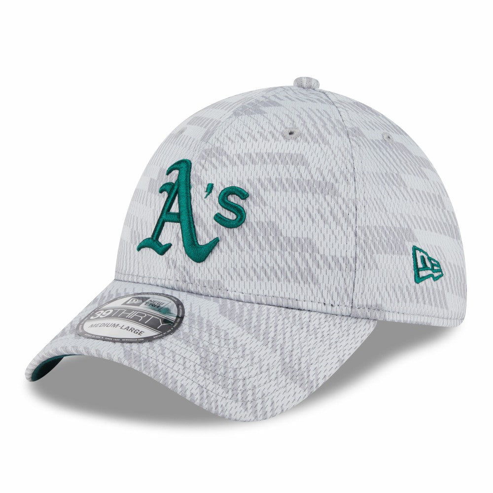 Athletics New Era 2025 MLB Clubhouse 39THIRTY Flex Hat - Gray Hats