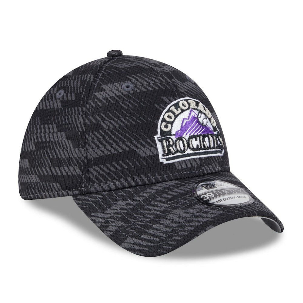 Colorado Rockies New Era 2025 MLB Clubhouse 39THIRTY Flex Hat - Black Hats