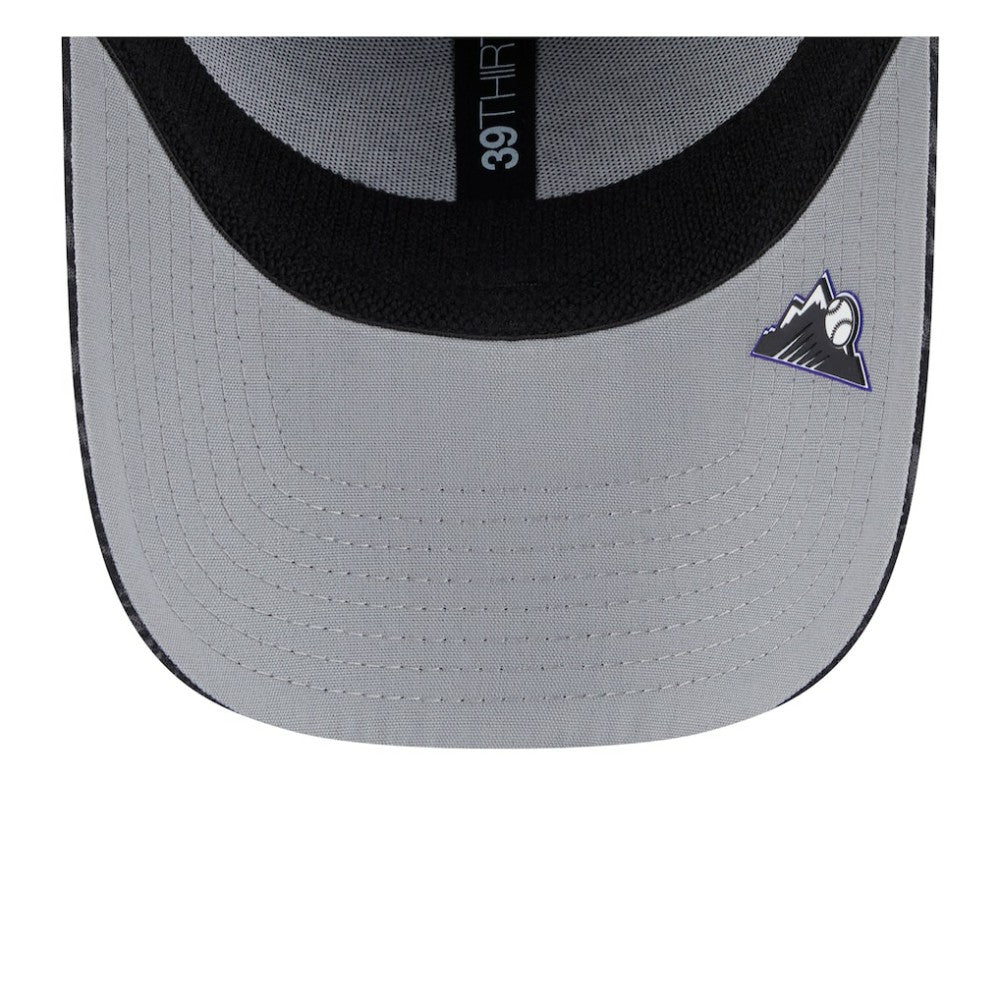 Colorado Rockies New Era 2025 MLB Clubhouse 39THIRTY Flex Hat - Black Hats