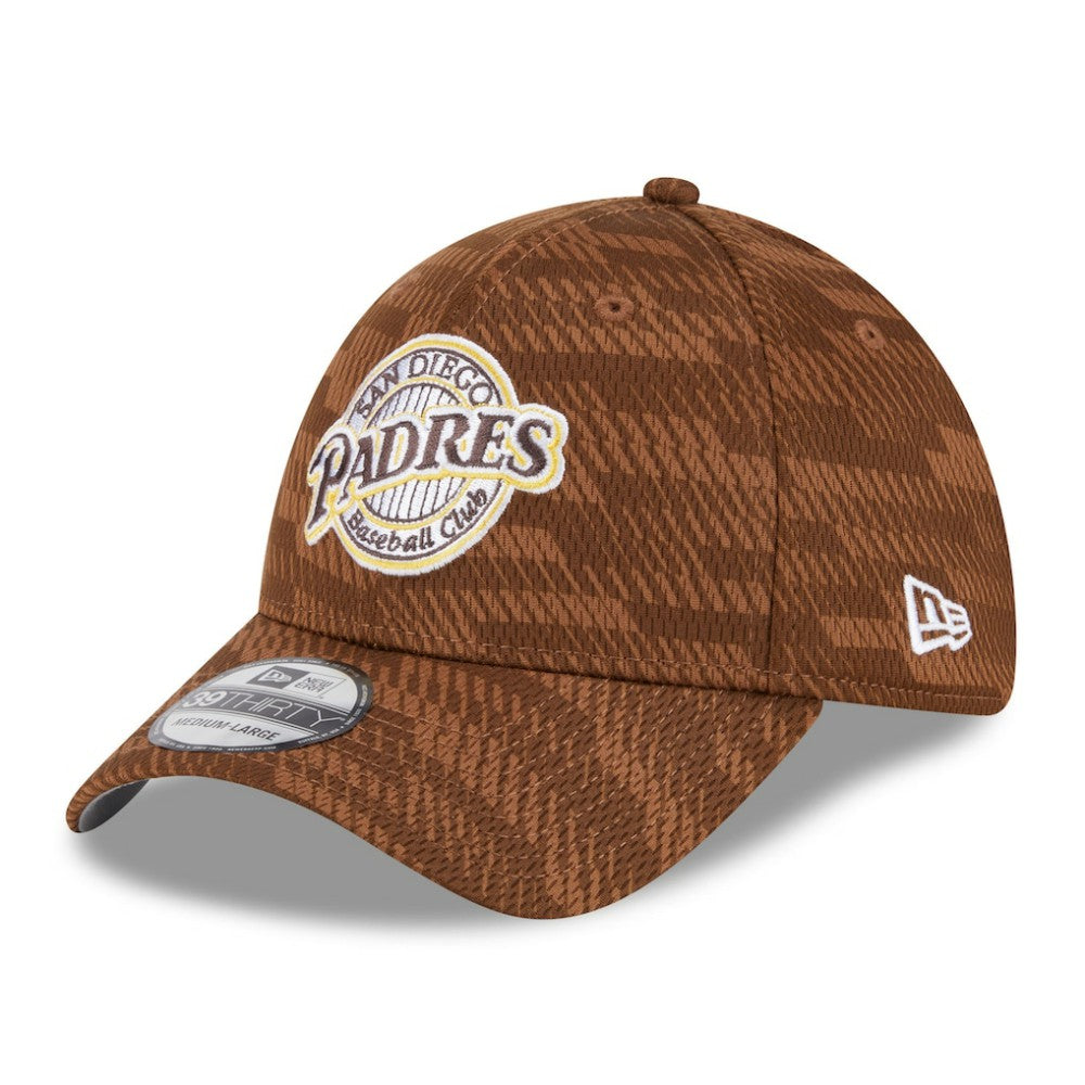 San Diego Padres New Era 2025 MLB Clubhouse 39THIRTY Flex Hat - Brown Hats