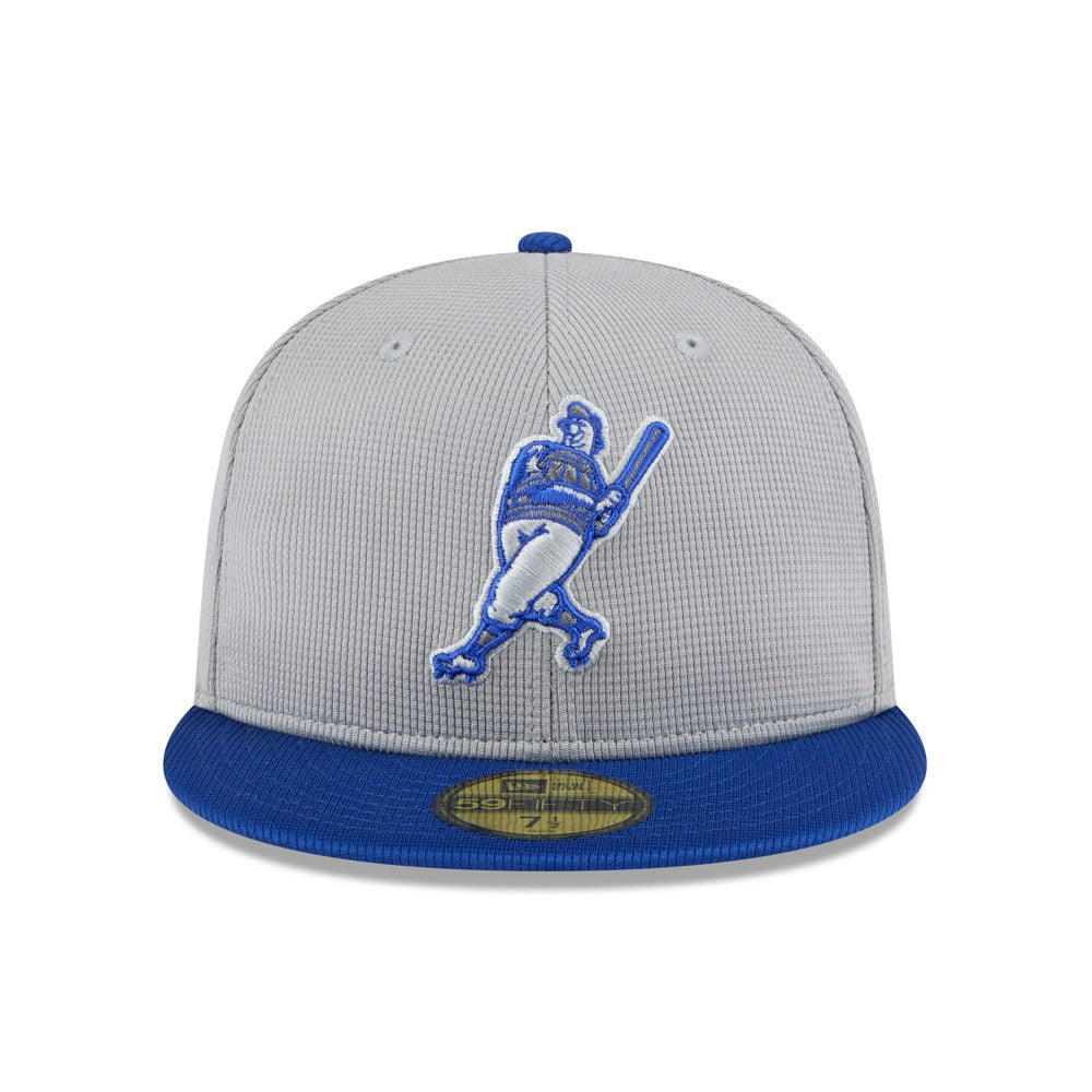 Milwaukee Brewers New Era 2025 Batting Practice 59FIFTY Fitted Hat - Gray/Royal Hats