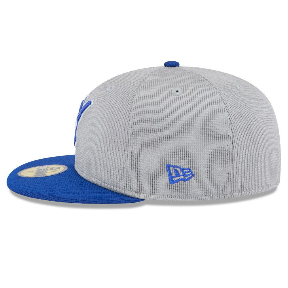 Milwaukee Brewers New Era 2025 Batting Practice 59FIFTY Fitted Hat - Gray/Royal Hats