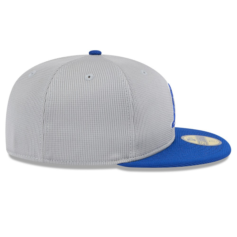 Milwaukee Brewers New Era 2025 Batting Practice 59FIFTY Fitted Hat - Gray/Royal Hats