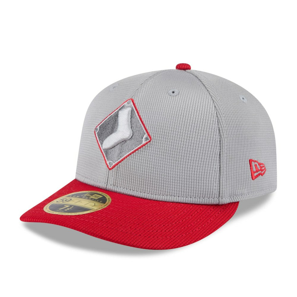 Chicago White Sox New Era 2025 Batting Practice Low Profile 59FIFTY Fitted Hat - Gray/Red Hats