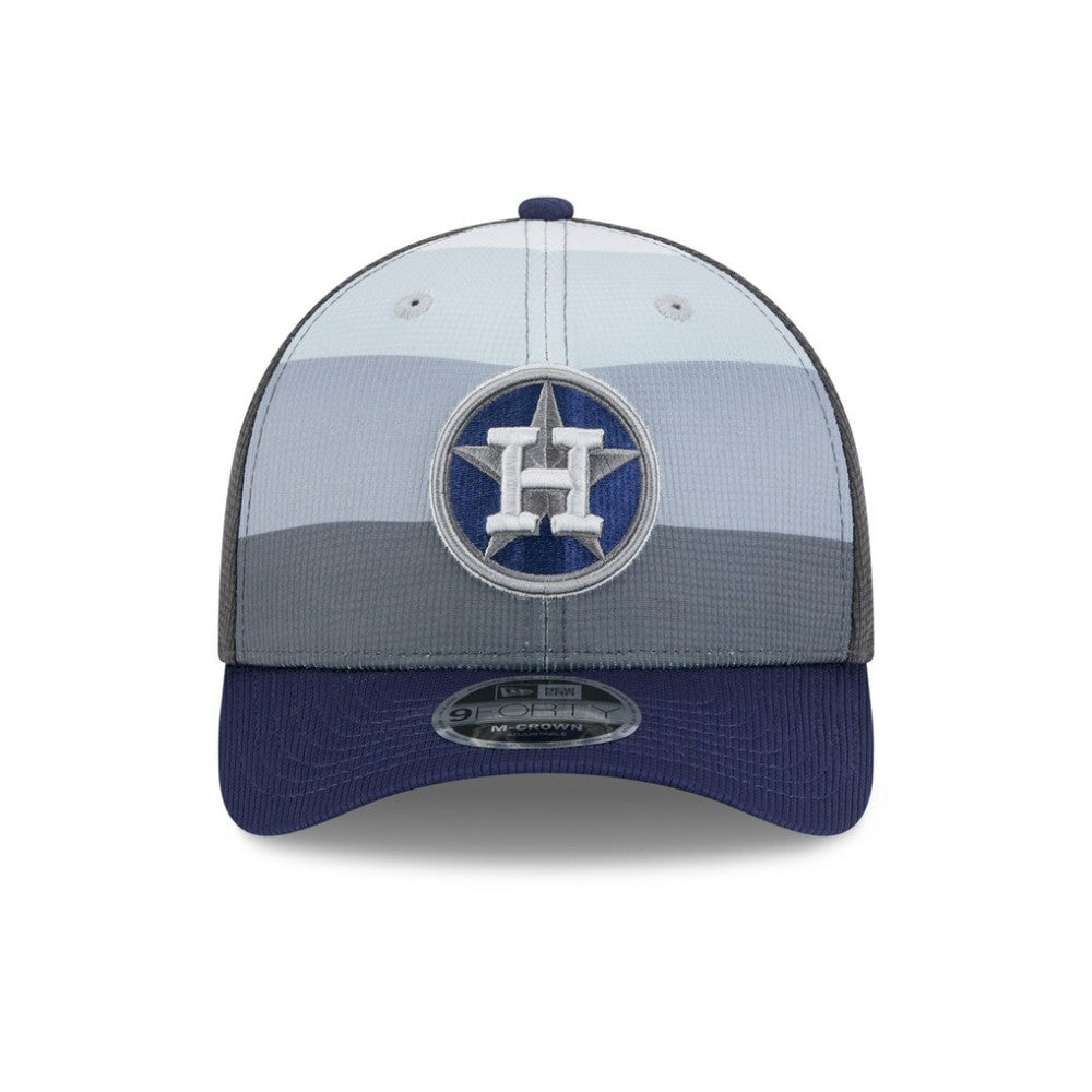 Houston Astros New Era 2025 Batting Practice 9FORTY M-Crown Adjustable Hat - Gray/Navy Hats