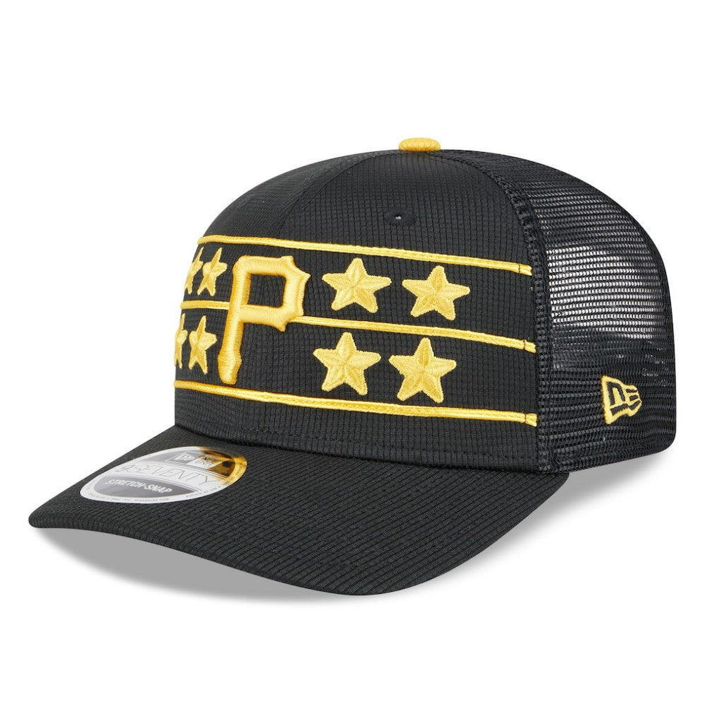 Pittsburgh Pirates New Era 2025 Batting Practice 9SEVENTY Stretch-Snap Trucker Hat - Black Hats
