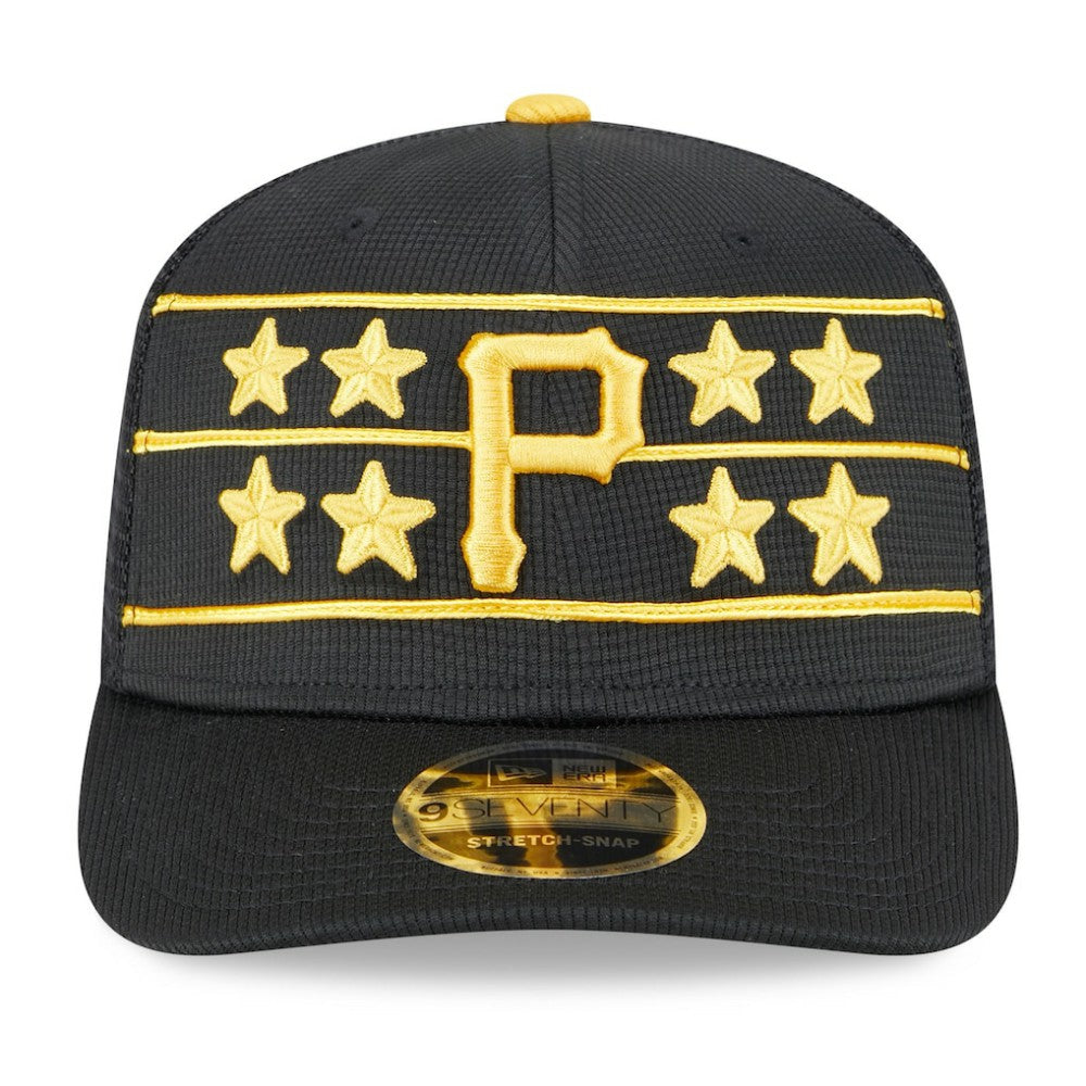 Pittsburgh Pirates New Era 2025 Batting Practice 9SEVENTY Stretch-Snap Trucker Hat - Black Hats