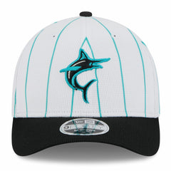 Miami Marlins New Era 2025 Batting Practice 9FORTY M-Crown Adjustable Hat - White/Black Hats