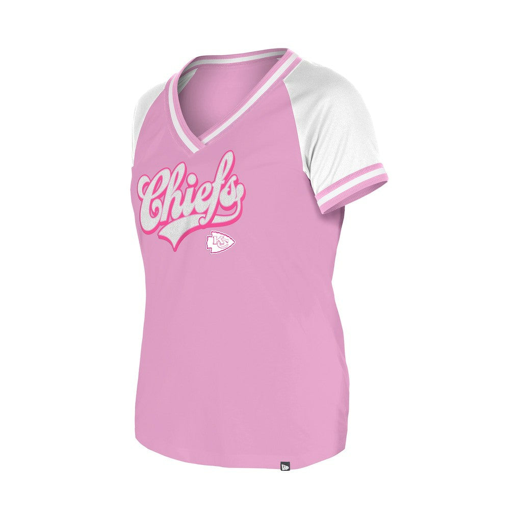 Kansas City Chiefs New Era Women's Mommy & Me V-Neck T-Shirt Pink