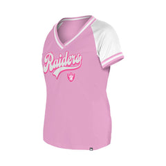 Las Vegas Raiders New Era Women's Mommy & Me V-Neck T-Shirt Pink