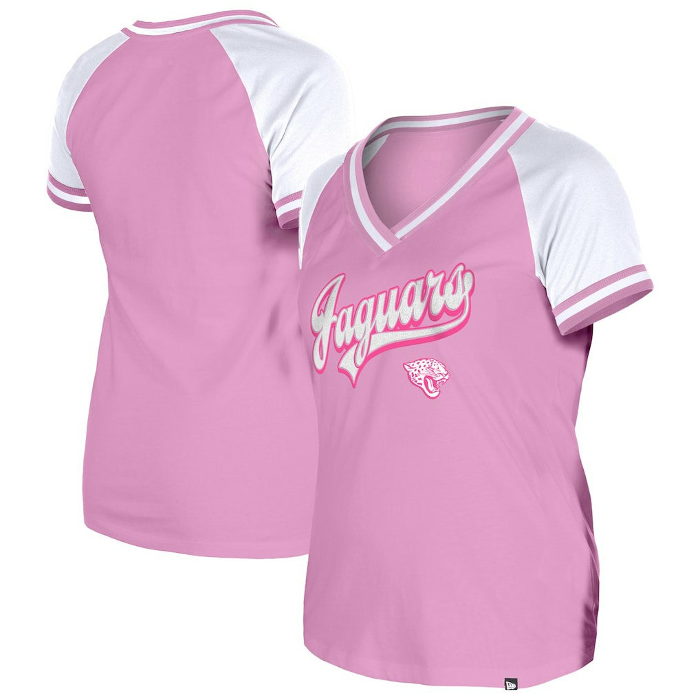 Jacksonville Jaguars New Era Women's Mommy & Me V-Neck T-Shirt Pink