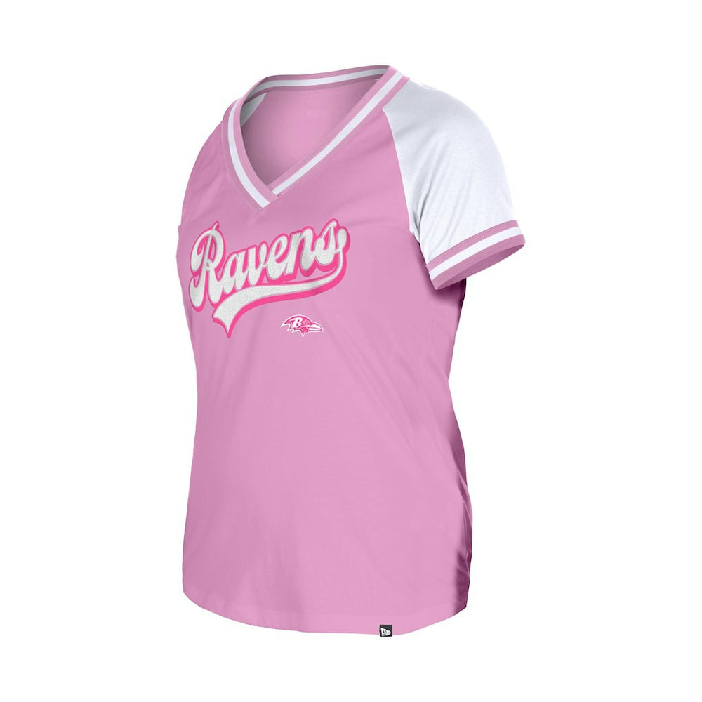 Baltimore Ravens New Era Women's Mommy & Me V-Neck T-Shirt Pink