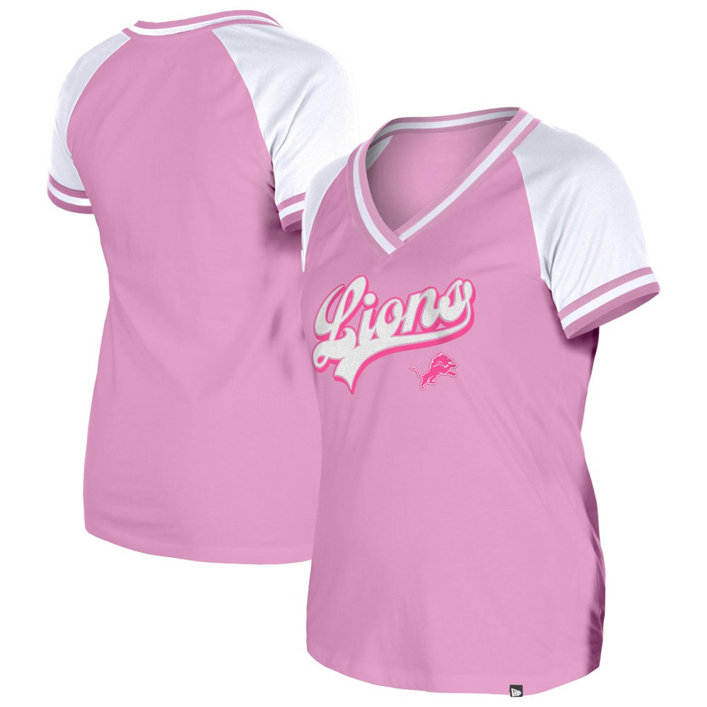 Detroit Lions New Era Women's Mommy & Me V-Neck T-Shirt Pink