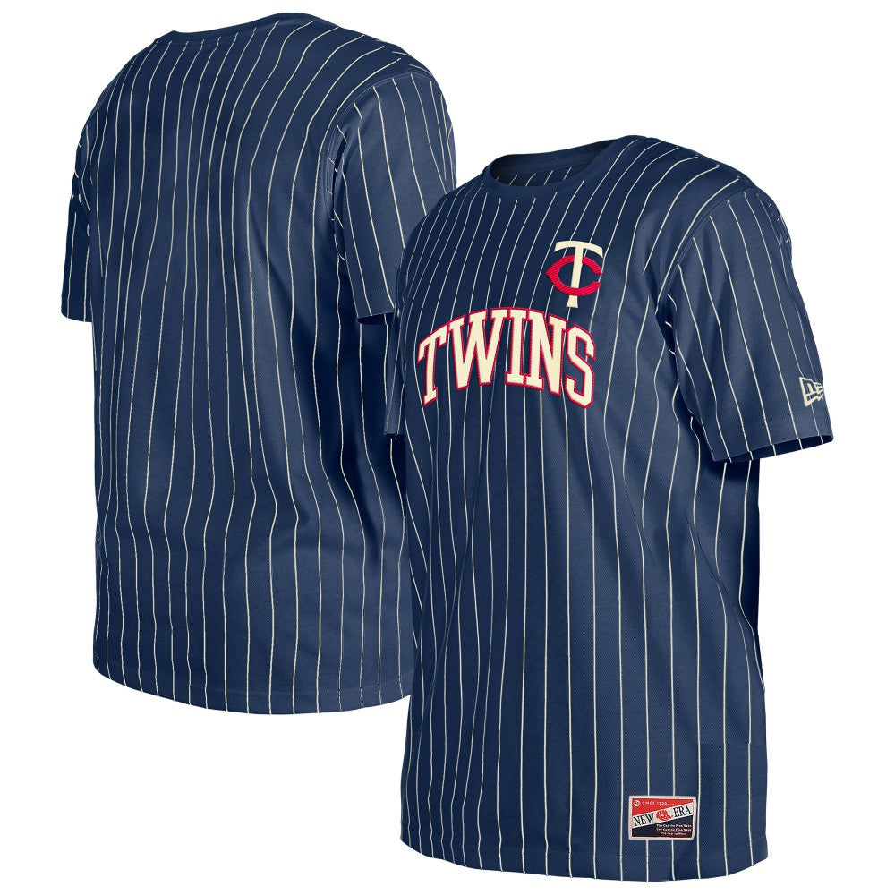 Minnesota Twins New Era Throwback Pinstripe T-Shirt - Navy T-shirts