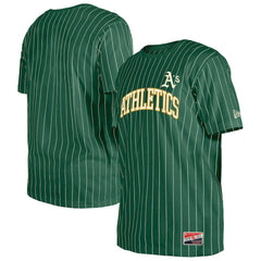 Athletics New Era Throwback Pinstripe T-Shirt - Green T-shirts