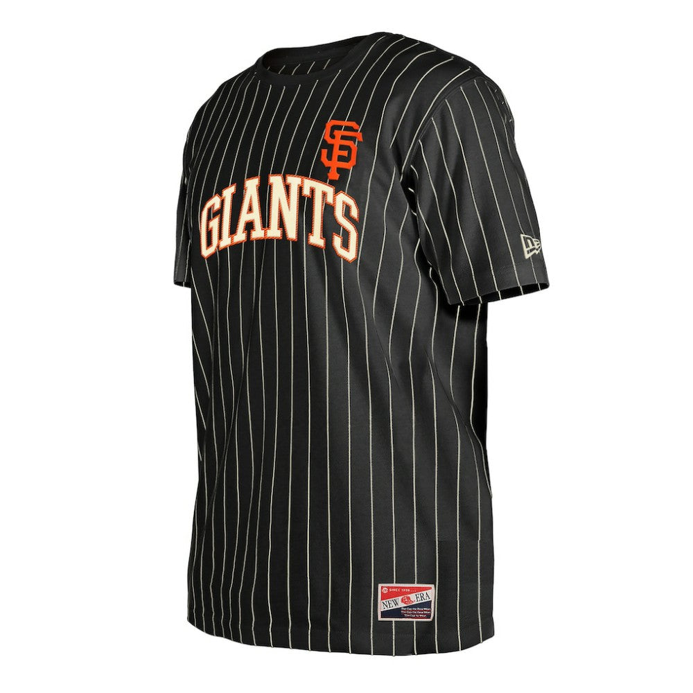 San Francisco Giants New Era Throwback Pinstripe T-Shirt - Black T-shirts
