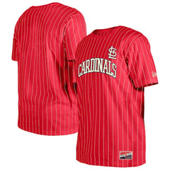 St. Louis Cardinals New Era Throwback Pinstripe T-Shirt - Red T-shirts