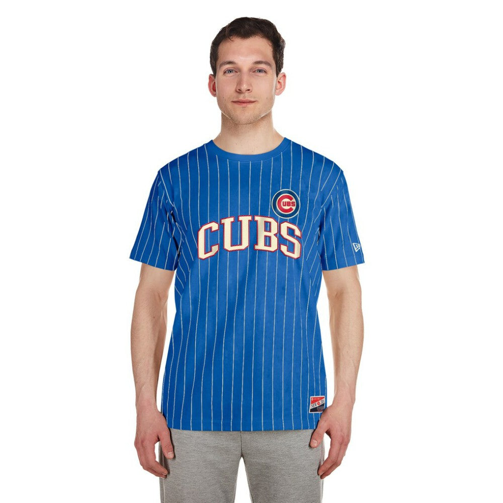 Chicago Cubs New Era Throwback Pinstripe T-Shirt - Royal T-shirts