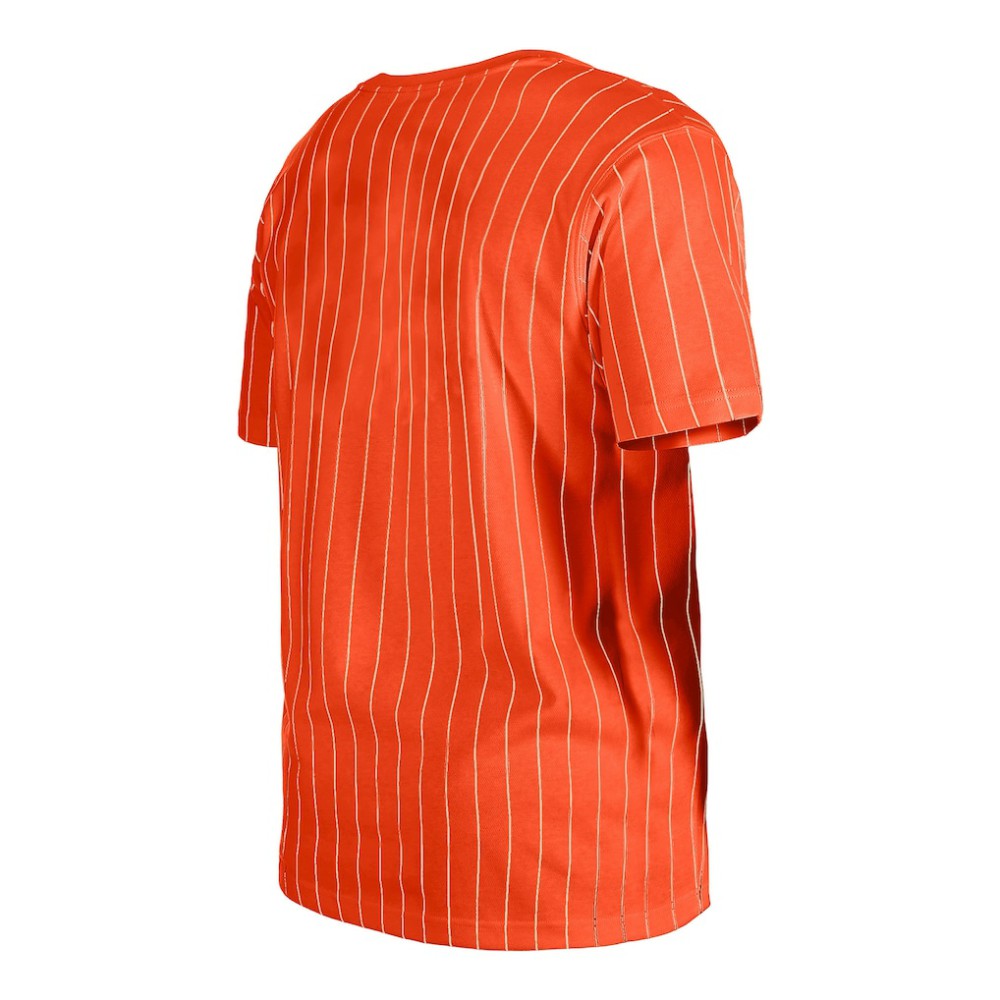 Baltimore Orioles New Era Throwback Pinstripe T-Shirt - Orange T-shirts