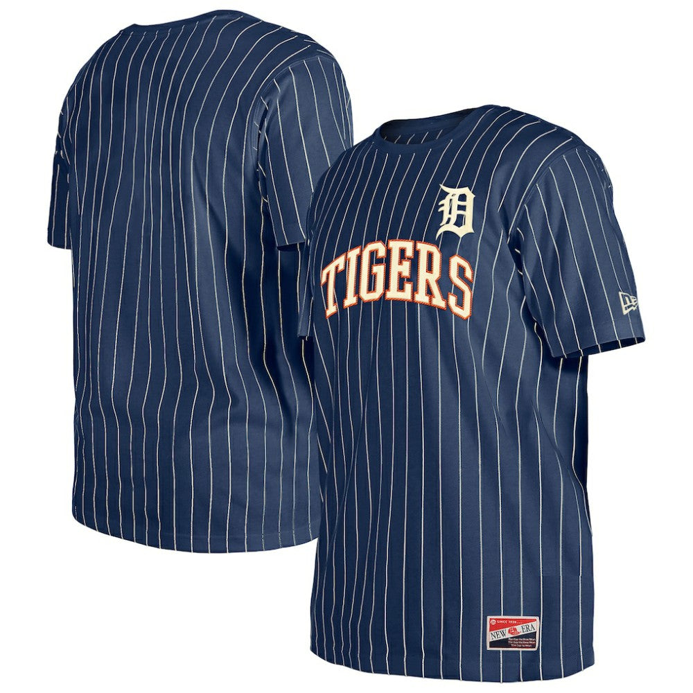 Detroit Tigers New Era Throwback Pinstripe T-Shirt - Navy T-shirts
