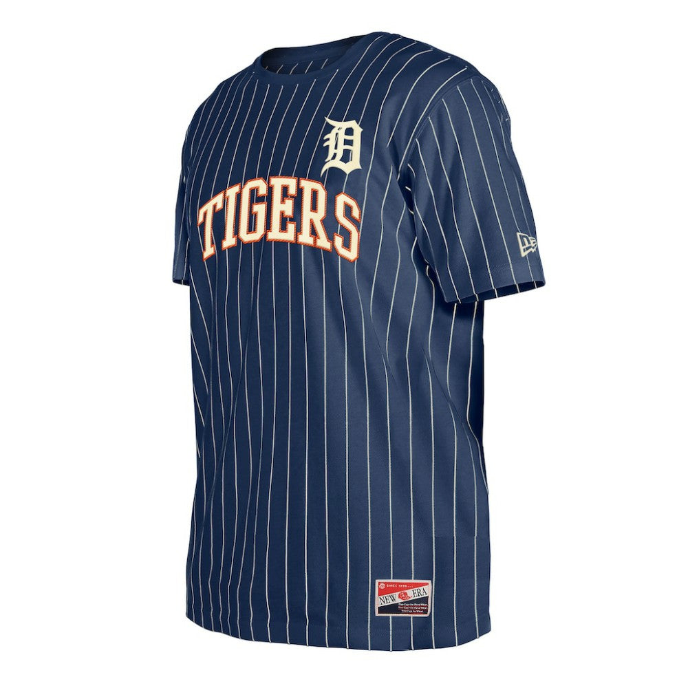 Detroit Tigers New Era Throwback Pinstripe T-Shirt - Navy T-shirts