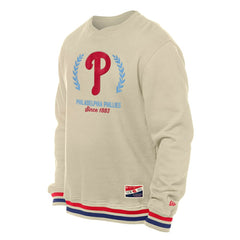 Philadelphia Phillies New Era Throwback Pullover Sweatshirt - Cream Pullover