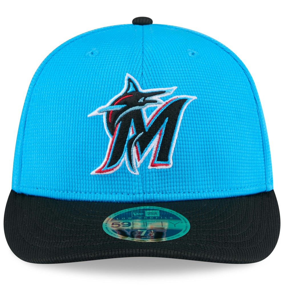 Miami Marlins New Era 2025 Spring Training Low Profile 59FIFTY Fitted Hat - Blue/Black Hats