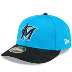 Miami Marlins New Era 2025 Spring Training Low Profile 59FIFTY Fitted Hat - Blue/Black Hats