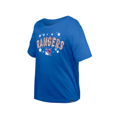 NHL New York Rangers New Era Girl's Youth Flip Sequin T-Shirt - Blue