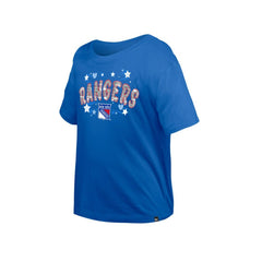 NHL New York Rangers New Era Girl's Youth Flip Sequin T-Shirt - Blue