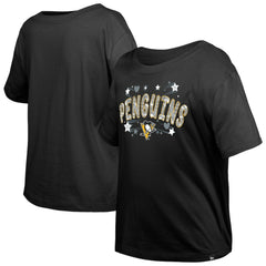 NHL Pittsburgh Penguins New Era Girl's Youth Flip Sequin T-Shirt - Black