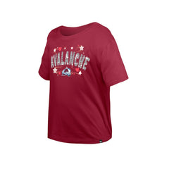 NHL Colorado Avalanche New Era Girl's Youth Flip Sequin T-Shirt - Dark Red