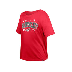 NHL Carolina Hurricanes New Era Girl's Youth Flip Sequin T-Shirt - Red