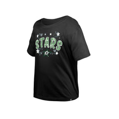 NHL Dallas Stars New Era Girl's Youth Flip Sequin T-Shirt - Black
