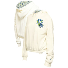 NHL Pittsburgh Penguins New Era Women's Glam Game Quarter-Zip Cropped Floral Hoodie Pullover - Cream