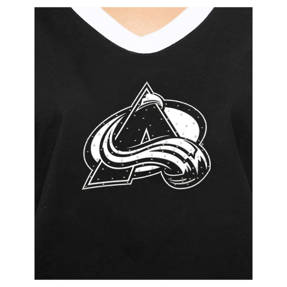 NHL Colorado Avalanche New Era Women's Game Day Rhinestuds T-Shirt - Black