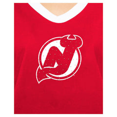 NHL New Jersey Devils New Era Women's Game Day Rhinestuds T-Shirt - Red