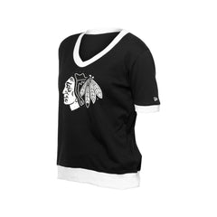 NHL Chicago Blackhawks New Era Women's Game Day Rhinestuds T-Shirt - Black