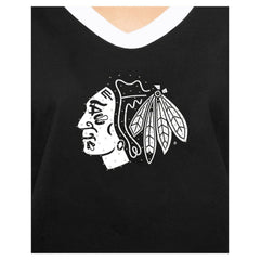 NHL Chicago Blackhawks New Era Women's Game Day Rhinestuds T-Shirt - Black