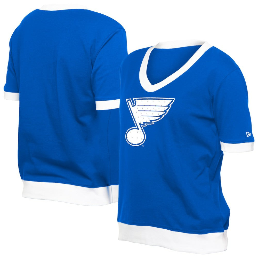 NHL St. Louis Blues New Era Women's Game Day Rhinestuds T-Shirt - Blue