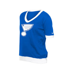 NHL St. Louis Blues New Era Women's Game Day Rhinestuds T-Shirt - Blue