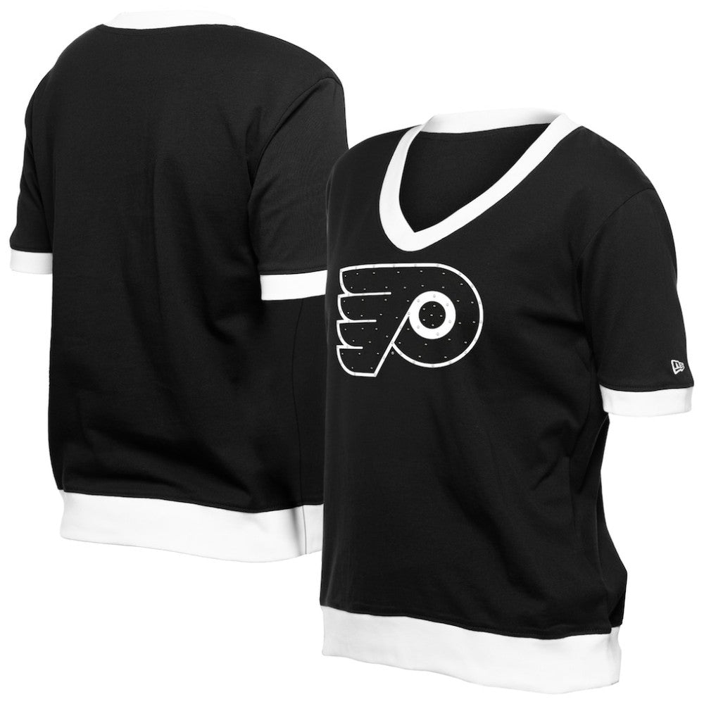 NHL Philadelphia Flyers New Era Women's Game Day Rhinestuds T-Shirt - Black