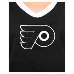NHL Philadelphia Flyers New Era Women's Game Day Rhinestuds T-Shirt - Black