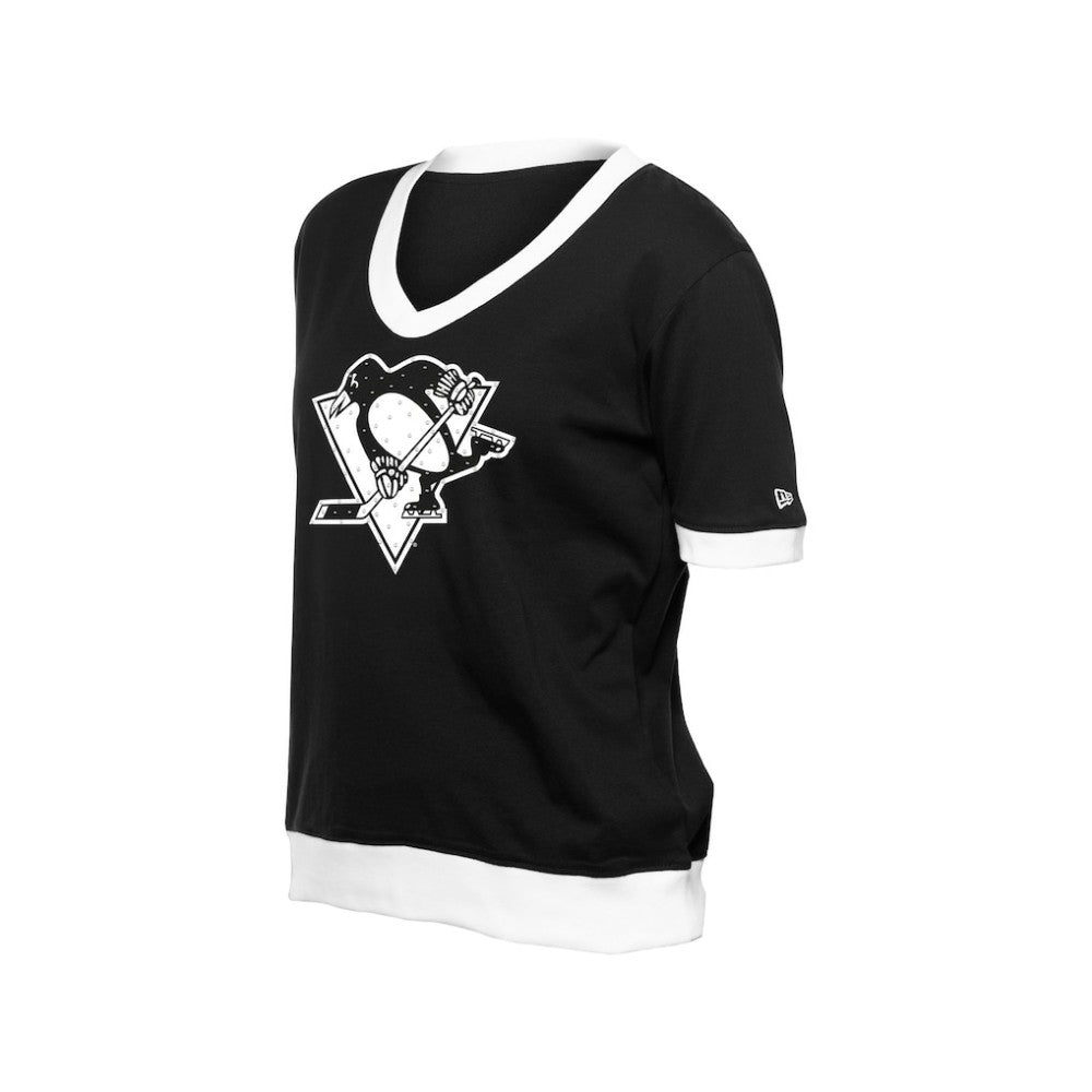 NHL Pittsburgh Penguins New Era Women's Game Day Rhinestuds T-Shirt - Black