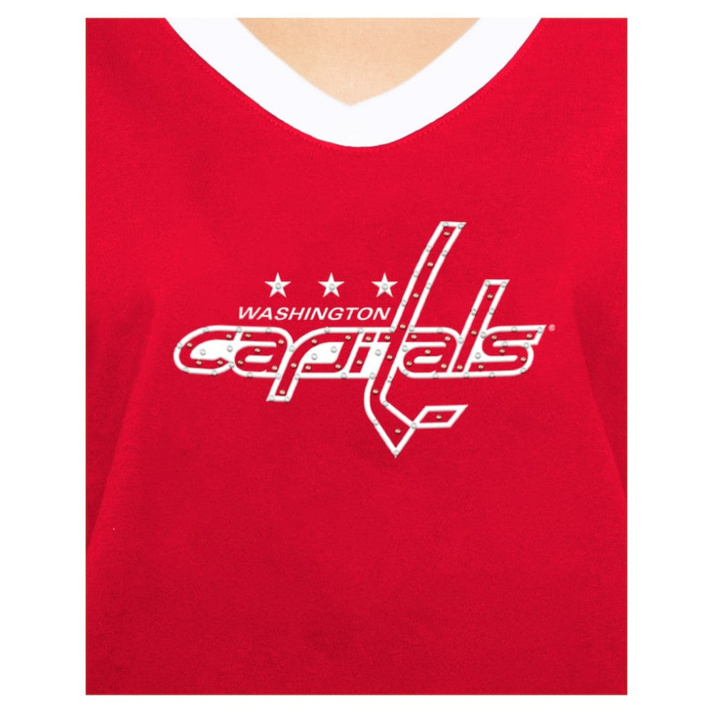 NHL Washington Capitals New Era Women's Game Day Rhinestuds T-Shirt - Red