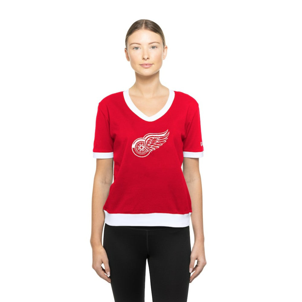 NHL Detroit Red Wings New Era Women's Game Day Rhinestuds T-Shirt - Red