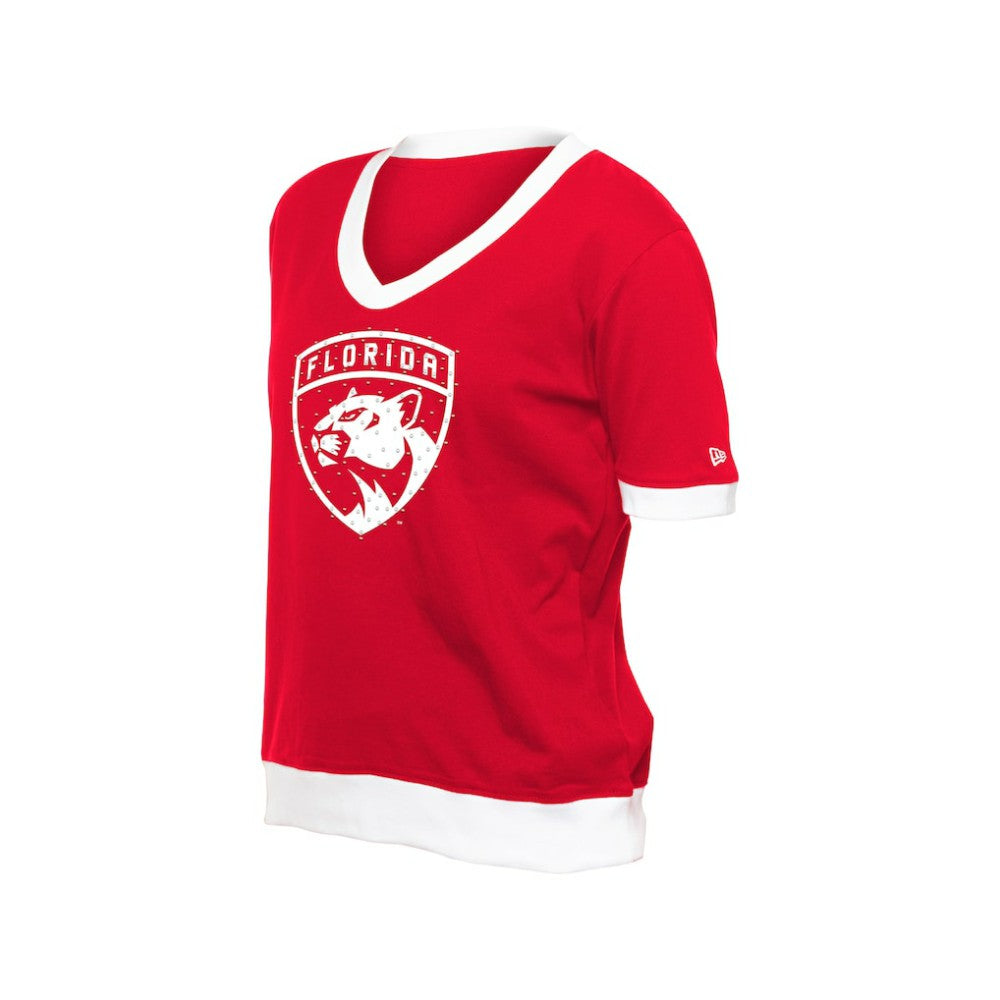 NHL Florida Panthers New Era Women's Game Day Rhinestuds T-Shirt - Red