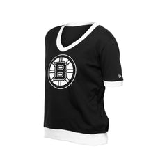 NHL Boston Bruins New Era Women's Game Day Rhinestuds T-Shirt - Black
